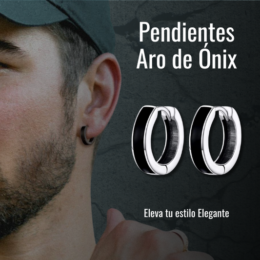 Pendientes Aro de Ónix